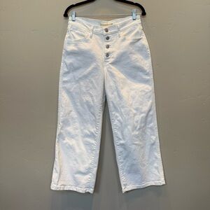 Levi's Mile High Cropped Wide Leg Jeans - White (Size 28)